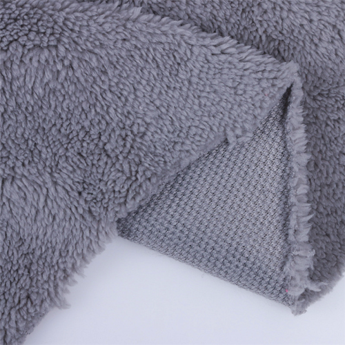 Tissu Sherpa Polaire Velours Gris