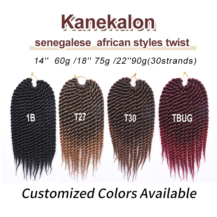 Julianna Black natural senegalese  african styles twist crochet braid  twist synthetic hair braiding hair kanekalon synthetic