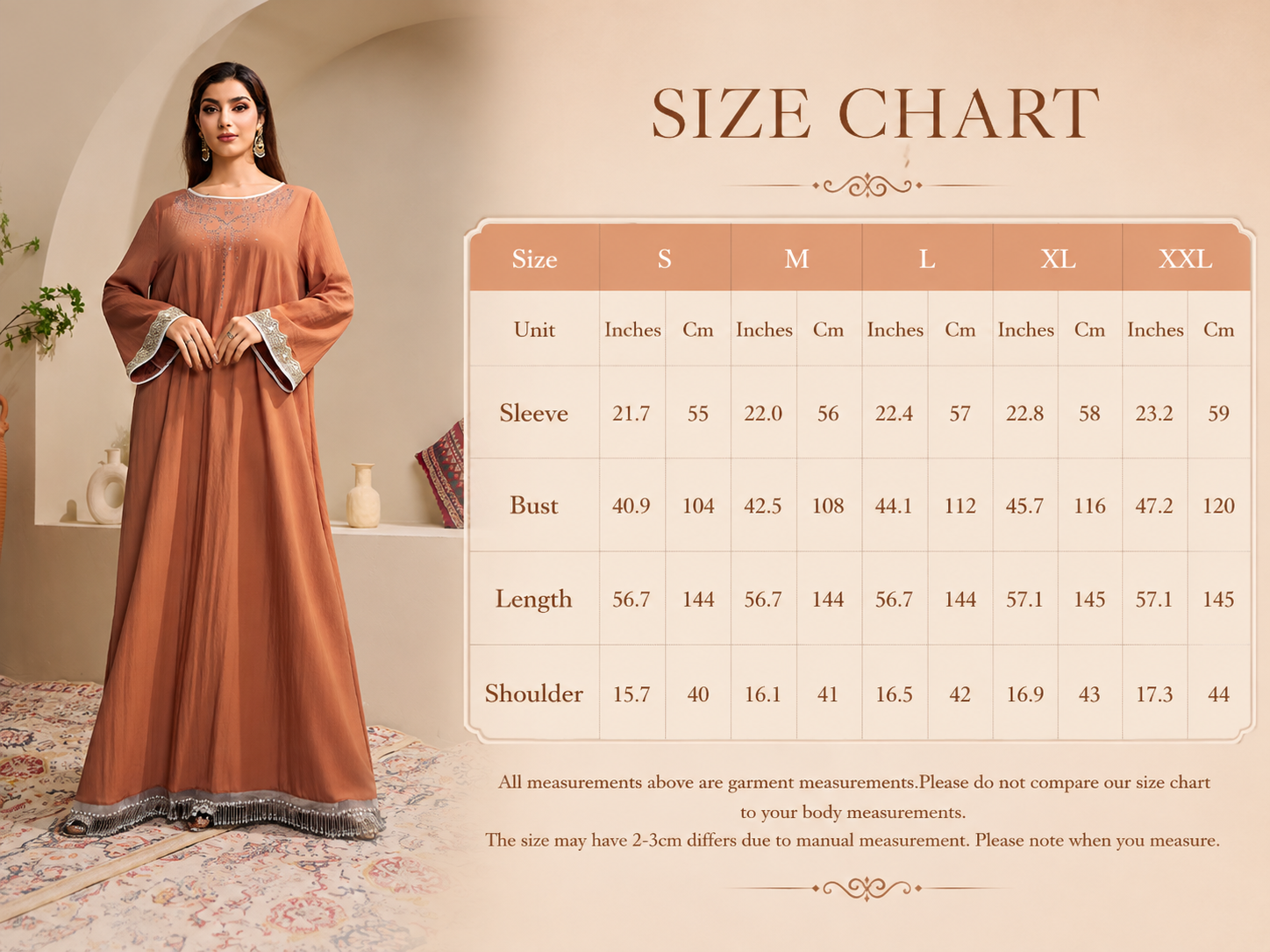 کتانی عبایی با بافت کریستالی Crystal Embellished Textured Linen Abaya