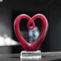 5'' Tall Art Glass Heart Sculpture Centerpiece