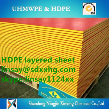 wear-resisting double color HDPE SHEET,sandwich color HDPE sheet,dual colored HDPE sheet