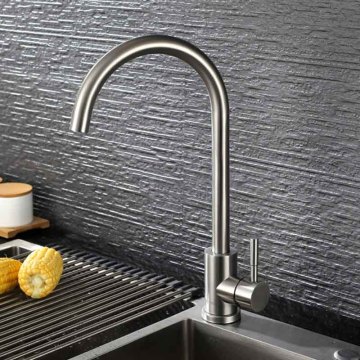 304 Stainless Steel Single Handle Brushed Kitchen Faucet