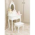 Childrens Dressing Table With Mirror and Stool