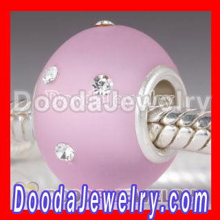 Pink European Kera Crystal Beads With Swarovski Crystal Accent Sterling Silver Core?