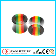 Acrylic Rasta Ear Tunnels Ear Piercing