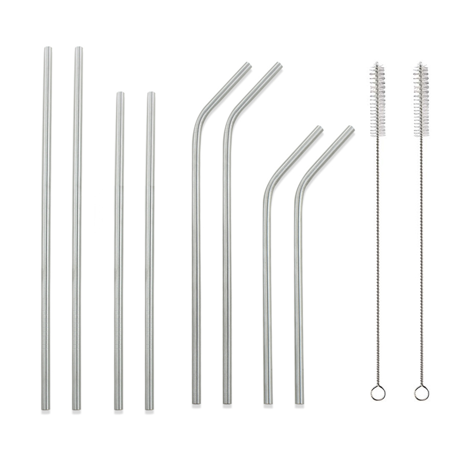 Stainless Steel Drinking Reusable Straw With Cleaning Brush