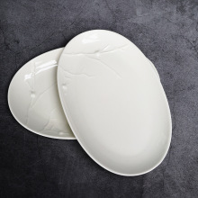 Modern Simple White Oval Dinner Plates for Home