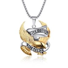 Vintage Punk Rock Eagle Titanium Steel Necklace Pendant for Men
