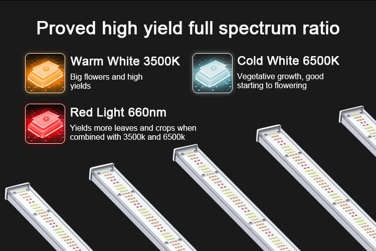 spectum 1000w 800w 720w 645w led grow light bars