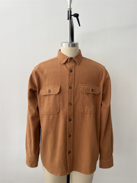 Solid Color Flannel Long Sleeved Shirt