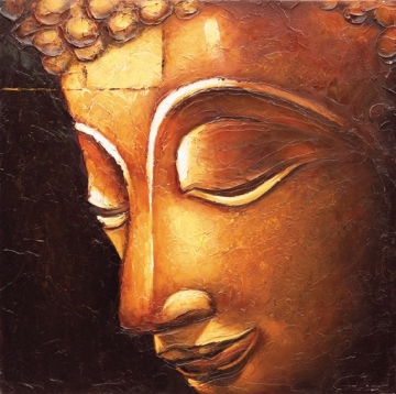 Buddha Oil Painting,80*80cm,Bronze buddha Painting