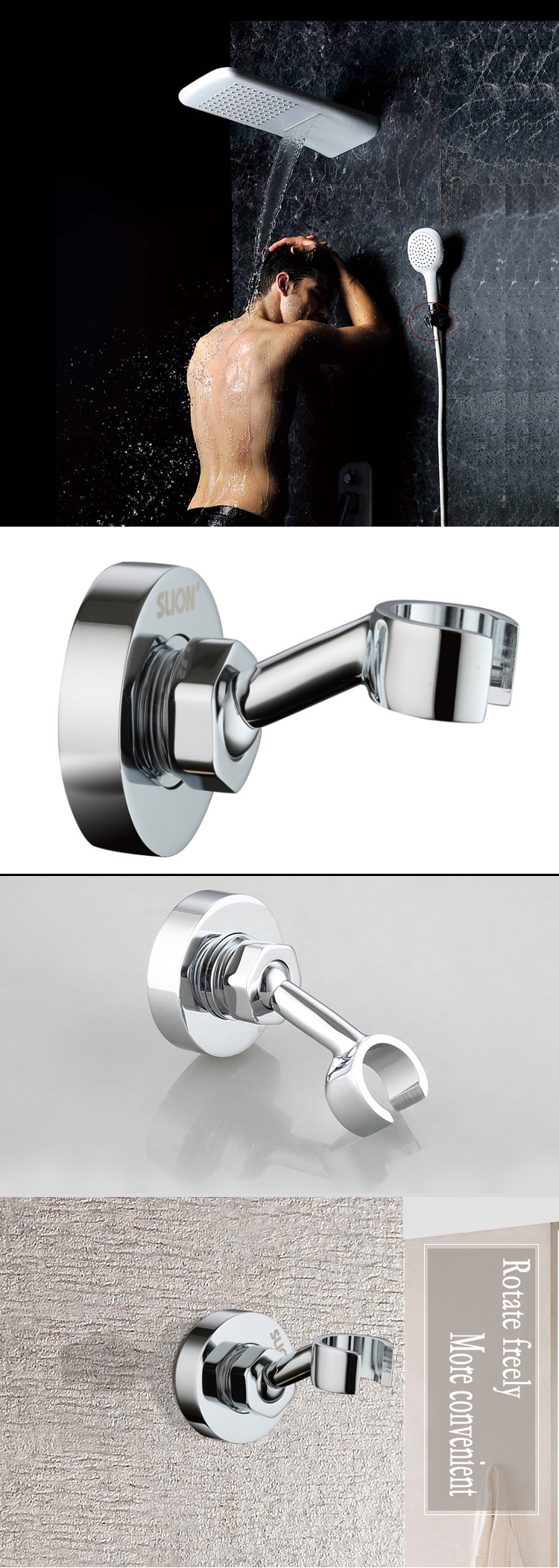 Best selling shower holder Brass wall bracket bathroom accessories