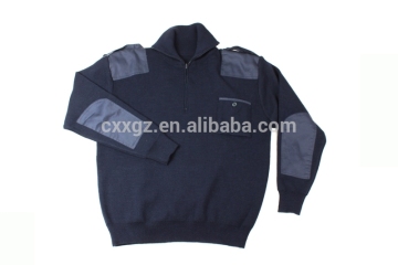 Military sweater, Navy blue wool sweater