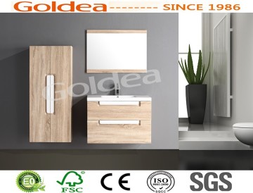 Big Storage Woodgrain Oak Nature Bathroom Cabinets