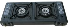 Double burner portable butane gas stove