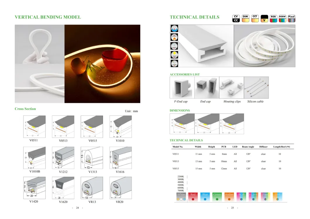 Neon Strip Light 120LED LED Strip DC12 Non-Waterproof Strip Neon with CE Certificate