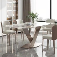 WESOME Modern Home Furniture: Sintered Stone Rectangular Dining Table and Chairs