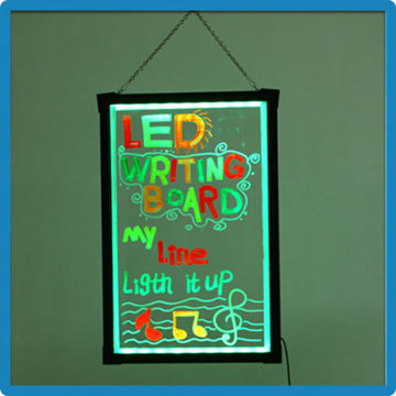 Christmas discount indoor high quality advertising led neon display transparent aluminium frame led neon display with marker pen