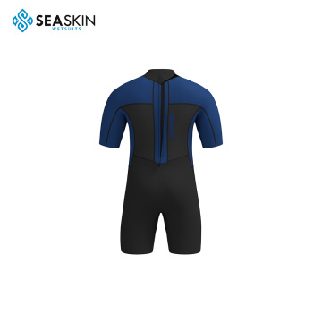 Seaskin Mens SS 2mm Back Zip SS Diving Shorty Wetsuit