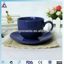 Glazed ceramic tea cup and saucer sets