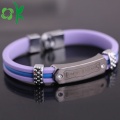 Lapisan Top-grade unik Silicone Gelang Alloy Steel