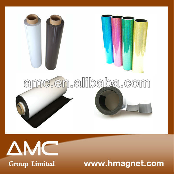 Flexible rubber magnetic sheet with adhesive