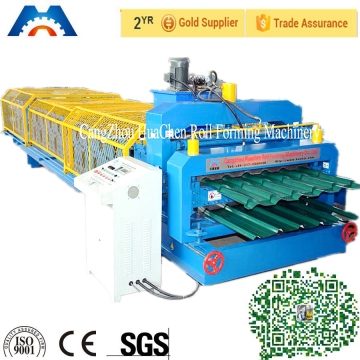 Euro market Double decker metal roof tile rollforming machine