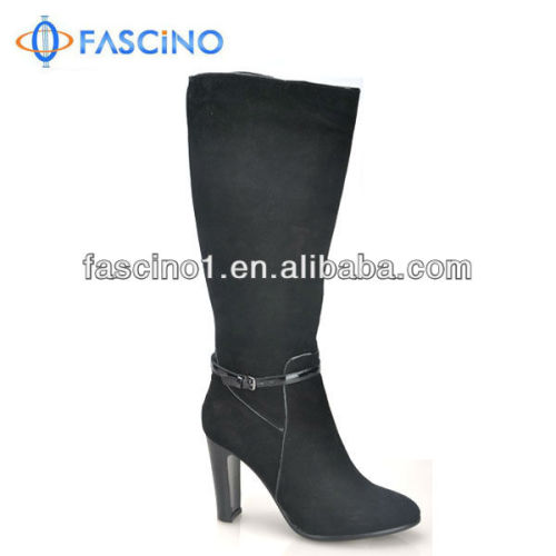 Women knee leather rivet boots