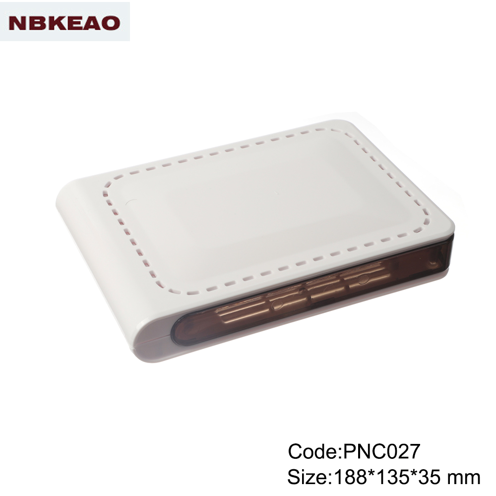 Invólucro de roteador de plástico ABS IP54, invólucro de caixa de junção de rede, caixa de fibra, invólucro eletrônico personalizado PNC027