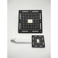 Einstellbare Chrom Black Square Duschkopf Set