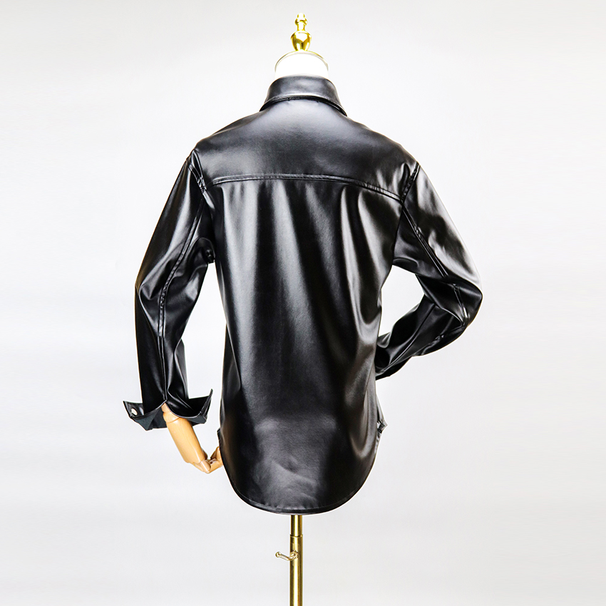 Stand Collar Leather Jacket