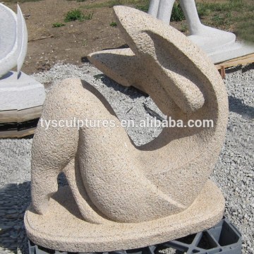 Abstract stone figure sculpture granite kinetic wind man doing yoga statue for outdoor