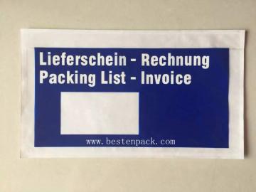 Multilingual Printed Packing list envelope