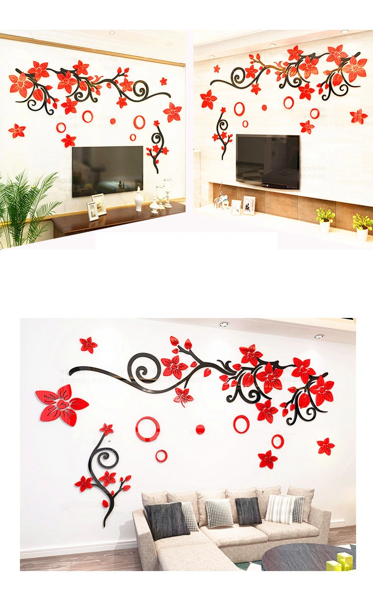 3D Acrylic Wall Stickers for Home Wedding Decoration