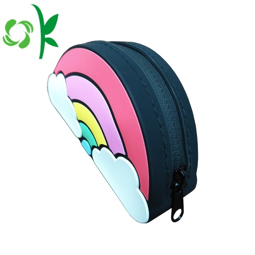 Rainbow Bentuk Silicone Waterproof Zipper Coin Bag Purse