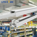 lampu trunking linier hijau supermarket