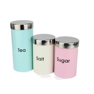 Metal canister with lid