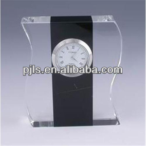 glass souvenir crystal clock for business giveaway gift