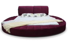 Latest fabric round bed design king size B21