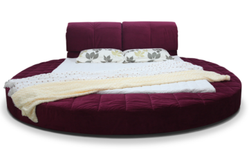 Latest fabric round bed design king size B21