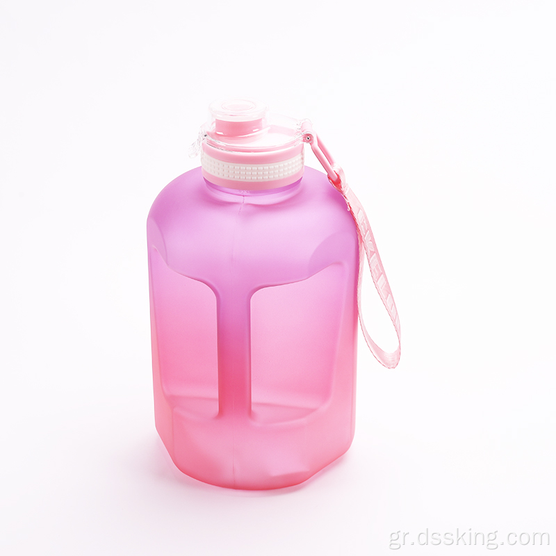 Νέο κίνητρο BPA δωρεάν αθλητικό πλαστικό ποτό 2 λίτρων μπουκάλι νερό 2L με άχυρο δείκτη χρόνου