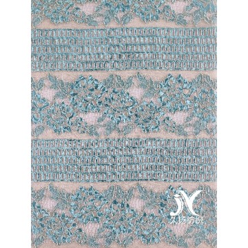 Tissu de dentelle de coton en nylon multicolore