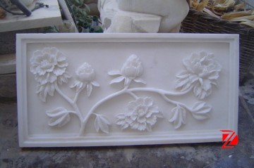 stone flower relief wall art