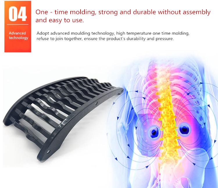 Household portable magnetic therapy lumbar back spine traction stretcher massager