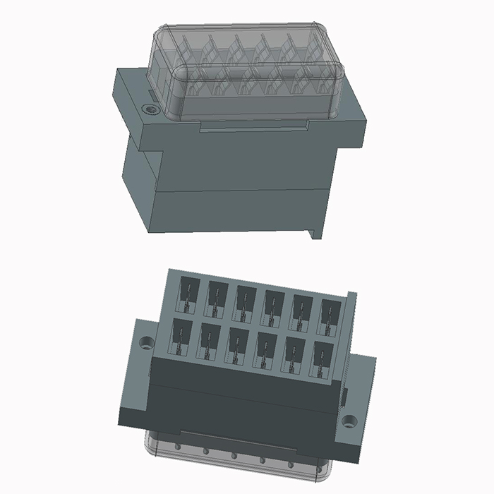 7,5 MM 12P DF-serie järnvägskontakt