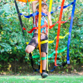 Ribbon Training Climbing Net for Outdoor Treehouse