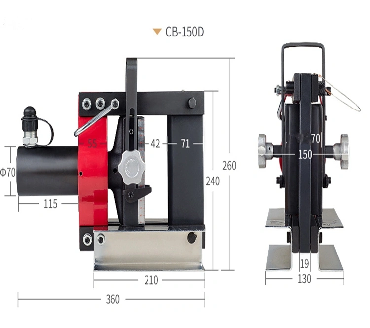 Igeelee Hydraulic Rebar Cutter CB-150d 10mm Thickness Hydraulic Bus Bar Bender Hydraulic Copper Busbar Bender