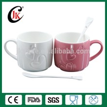 Wholesale embossed ceramic custom coffee mug for lover