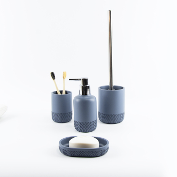Blue Bathroom Set Resin Bottle