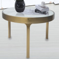 modern round stainless steel coffee table